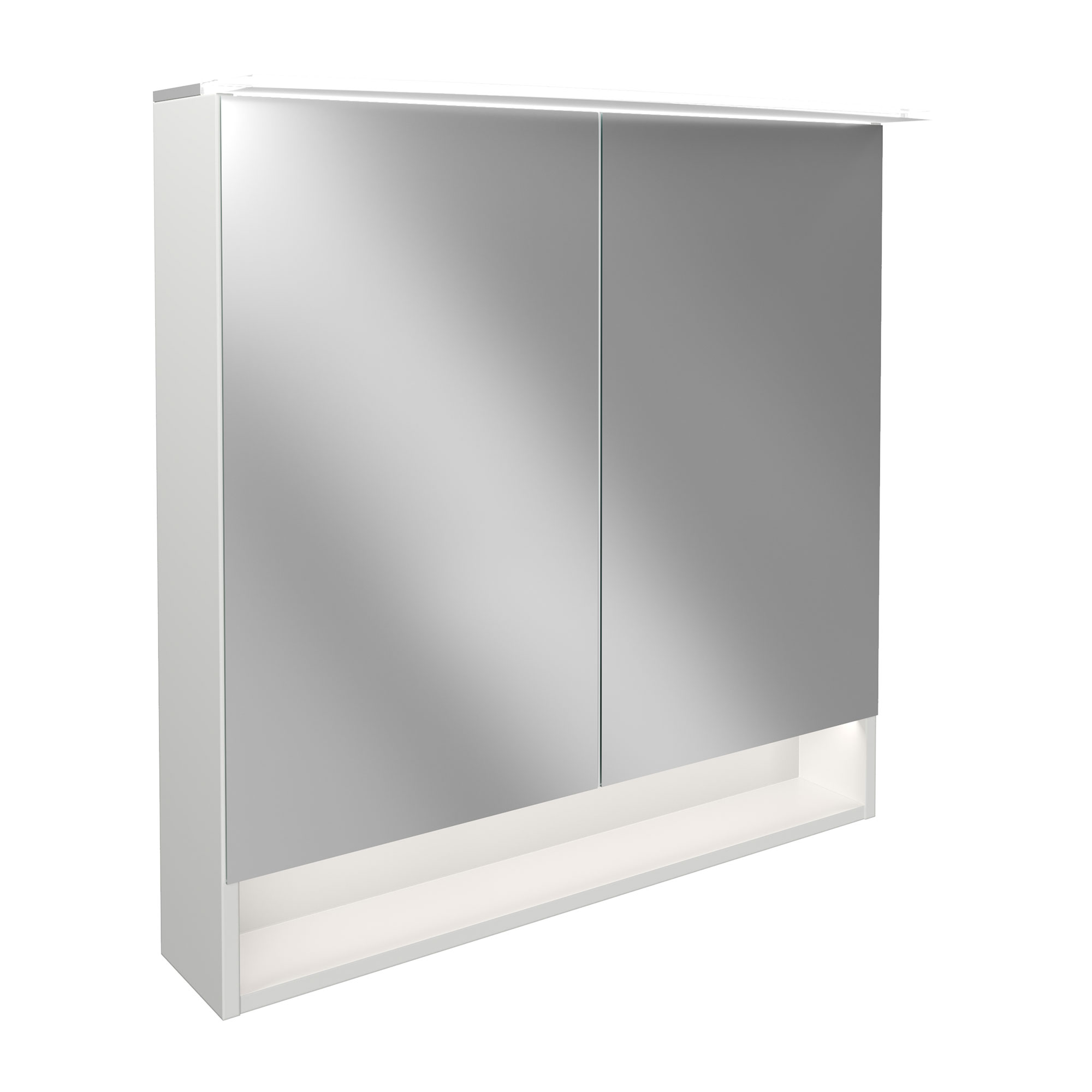 B.Style LED Spiegelschrank 80 cm Korpusfarbe: Weiß Glanz