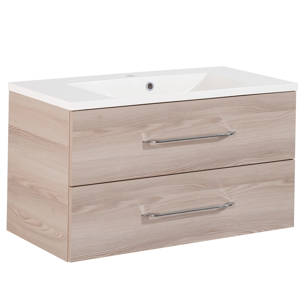 FACKELMANN B.clever Waschtischset 90cm B.clever Waschtischset 90cm Korpusfarbe: Alaska-Esche Frontfarbe: Alaska-Esche