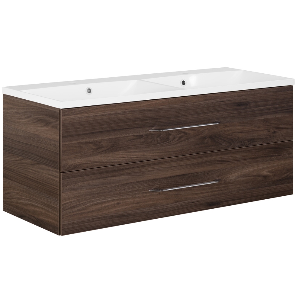 B.clever Doppelwaschtischset 120cm Korpusfarbe: Ulme Madera Frontfarbe: Ulme Madera