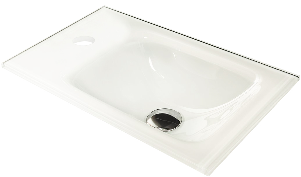 Gäste-WC Glasbecken weiß Gäste-WC Glasbecken weiß