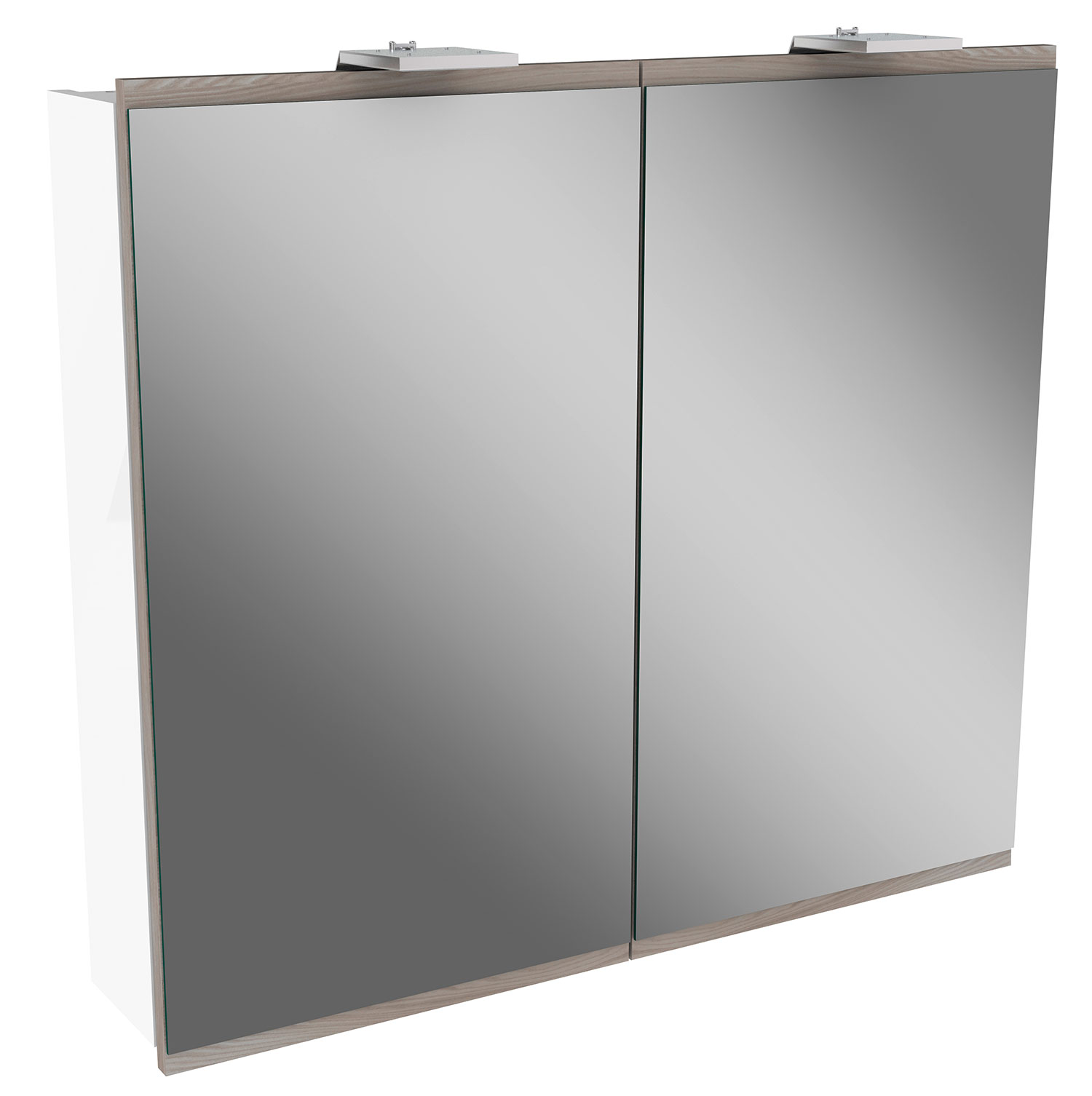 Lima Spiegelschrank 80cm Korpusfarbe: Weiß Matt Frontfarbe: Steinesche Lima Spiegelschrank 80cm Korpusfarbe: Weiß Matt Frontfarbe: Steinesche