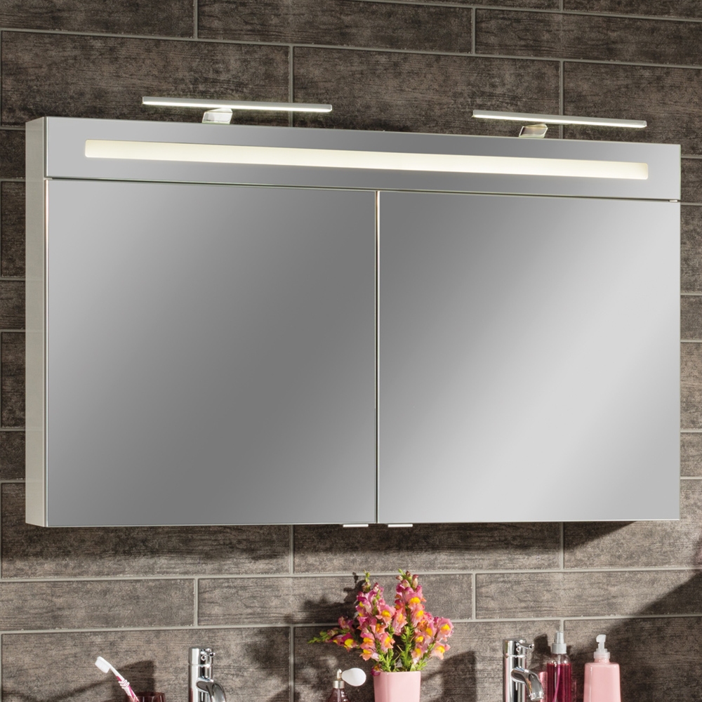 FACKELMANN B.clever Spiegelschrank 120cm - 2 Türen B.clever Spiegelschrank 120cm - 2 Türen Korpusfarbe: Weiß Matt