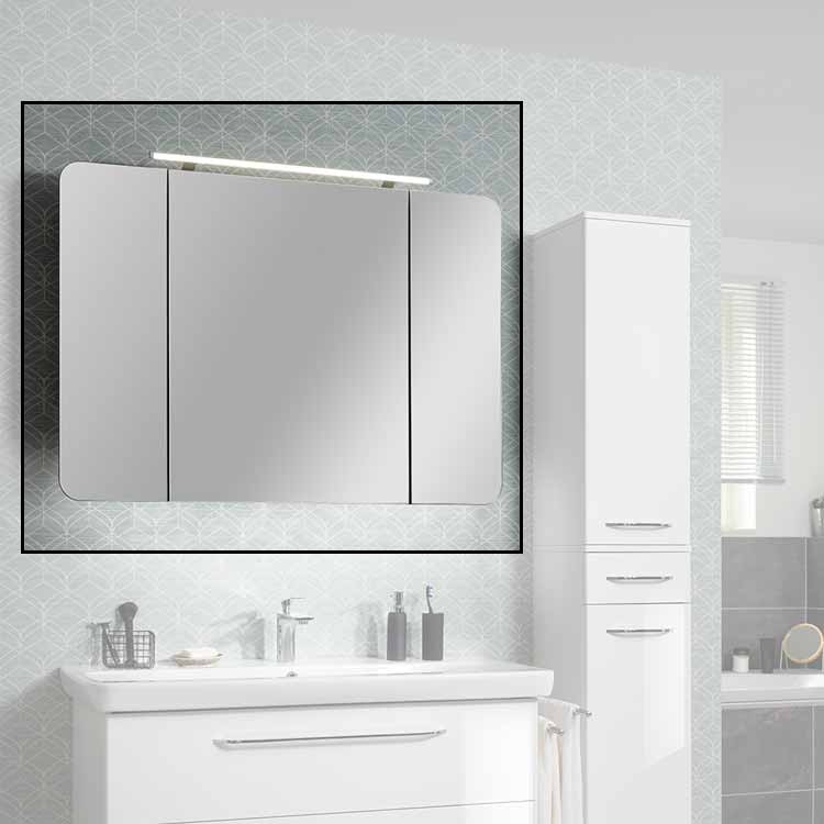 Milano Spiegelschrank Weiß - 110cm