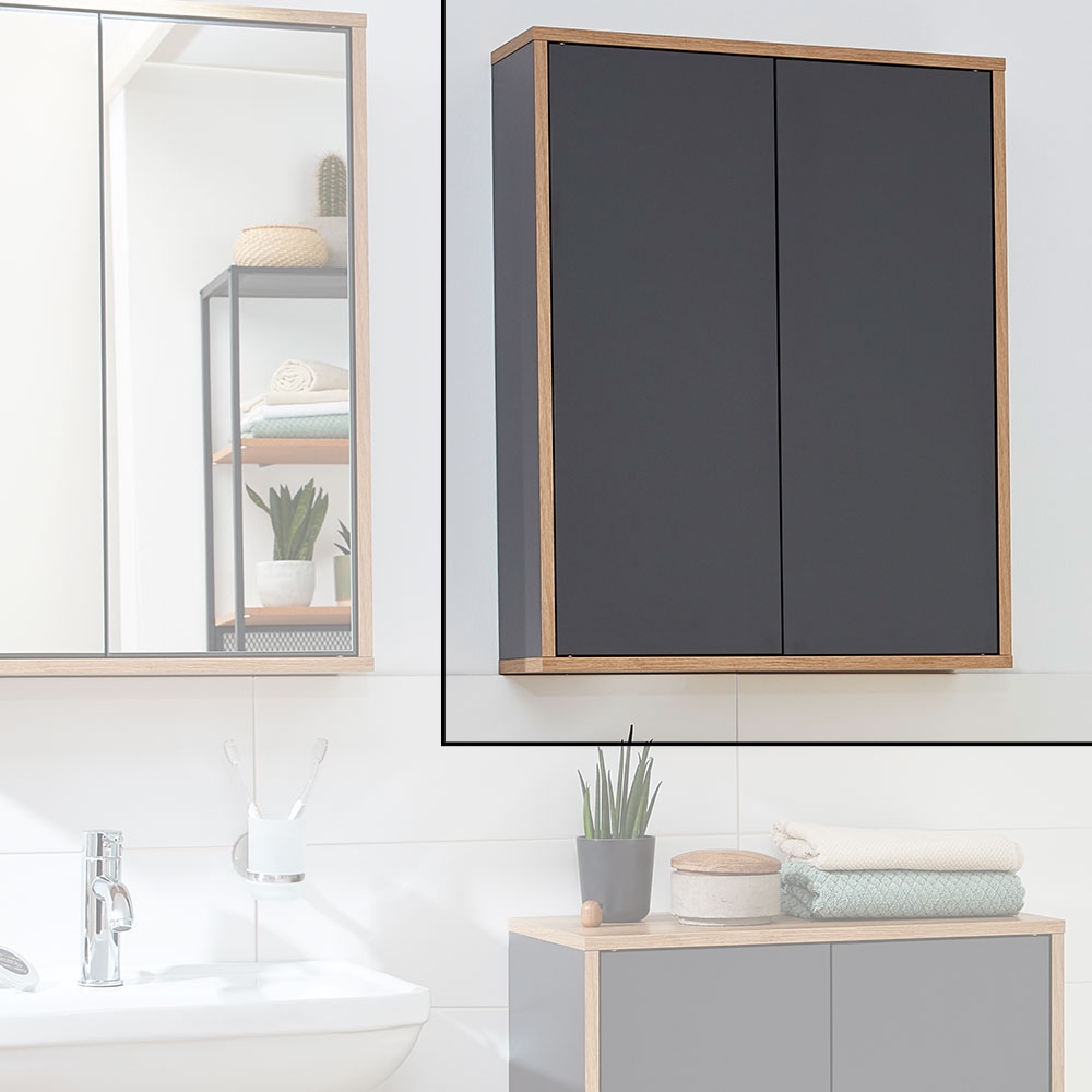 FACKELMANN Finn Doppel-Hängeschrank 60cm - Anthrazit Finn Doppel-Hängeschrank 60cm - Anthrazit