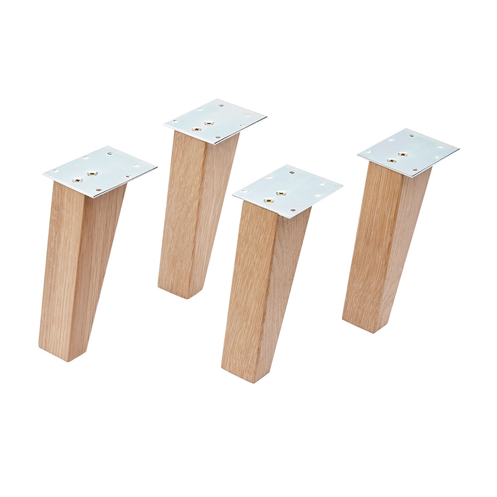 FACKELMANN 4er Set Holzfüße 15cm hoch Eiche massiv 4er Set Holzfüße 15cm hoch Eiche massiv